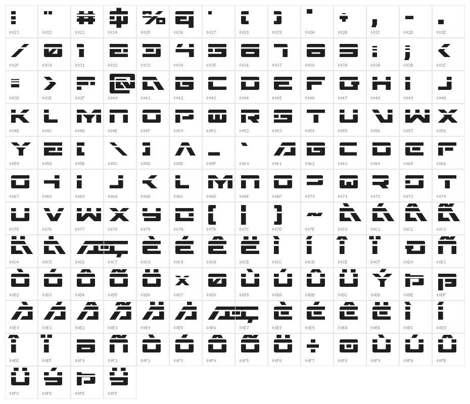 Wildcard Laser Character Map