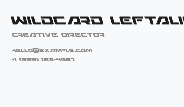 Wildcard Leftalic Business Card
