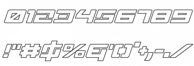 Wildcard Outline Italic Font OTHER CHARS