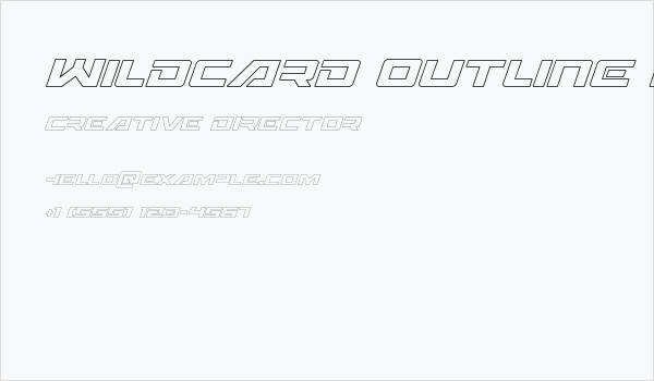 Wildcard Outline Italic Business Card