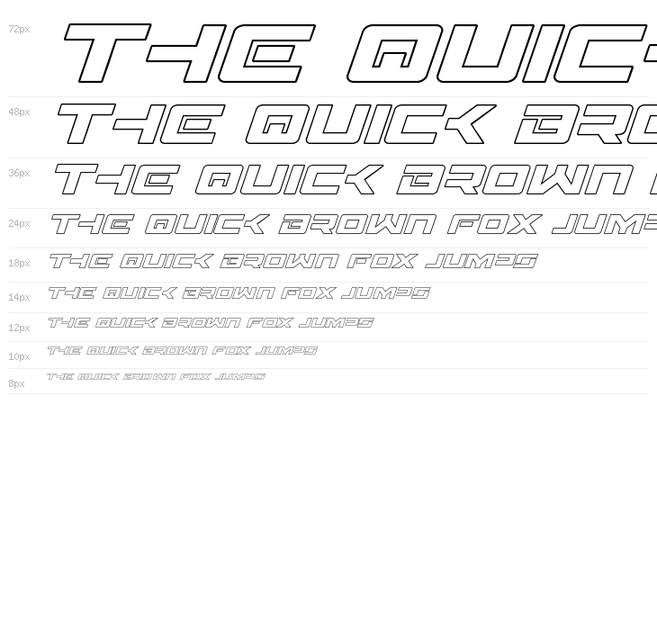 Wildcard Outline Italic Waterfall