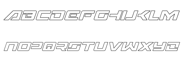 Wildcard Outline Italic Font LOWERCASE
