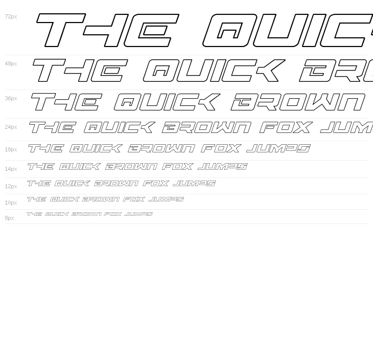 Wildcard Outline Italic Waterfall