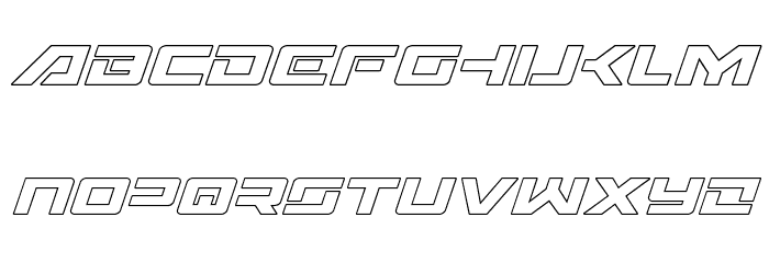 Wildcard Outline Italic Font LOWERCASE
