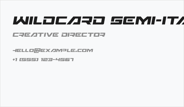 Wildcard Semi-Italic Business Card
