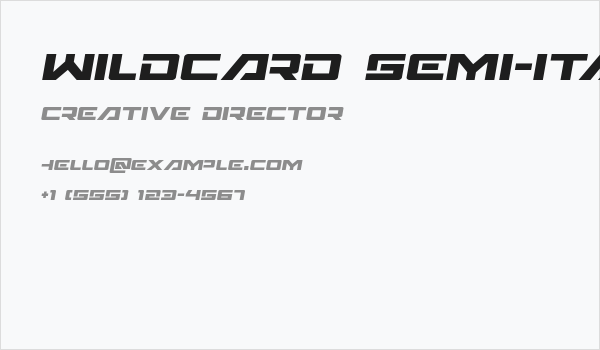 Wildcard Semi-Italic Business Card