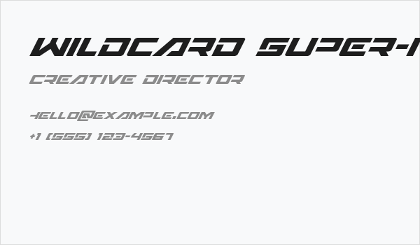 Wildcard Super-Italic Business Card
