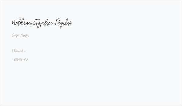 WildernessTypeface-Regular Business Card