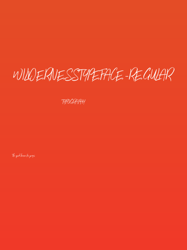 WildernessTypeface-Regular Poster