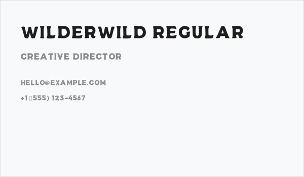 Wilderwild Regular Business Card