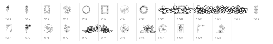 Wildflower IV Character Map