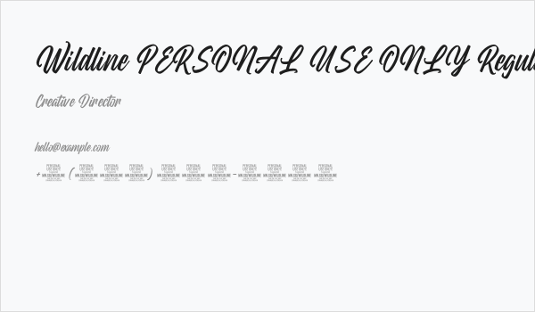 Wildline PERSONAL USE ONLY Regular Business Card