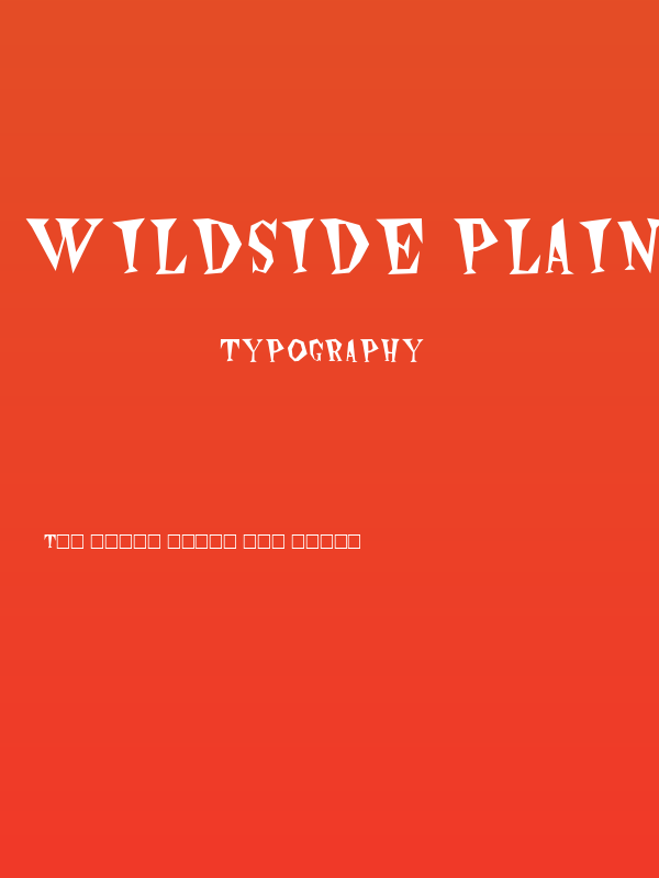 Wildside Plain Poster