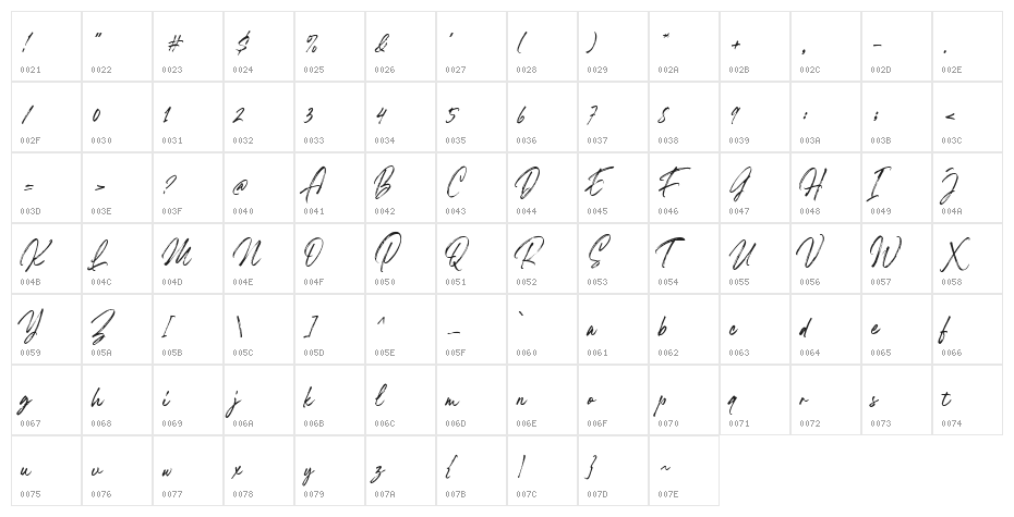 Wildstreet Character Map