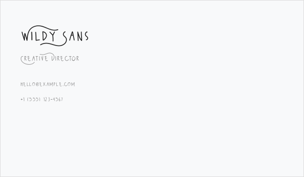 Wildy Sans Business Card