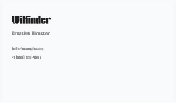 Wilfinder Business Card