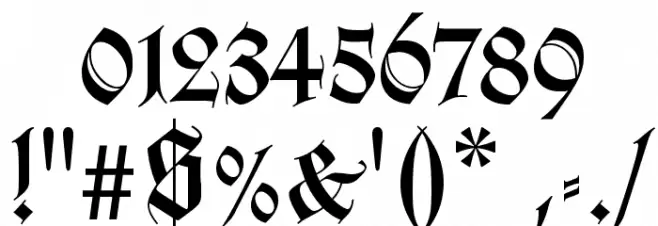 WilhelmKlingsporGotisch Font OTHER CHARS