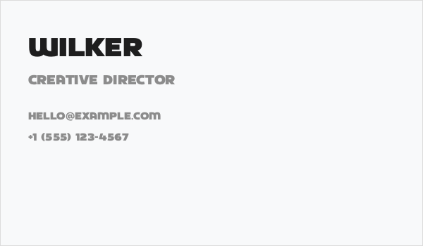 Wilker Business Card