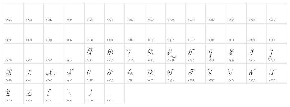 Willegha Tryout Character Map