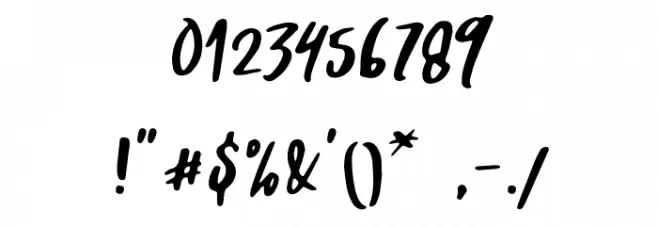 WillfordBrush Font OTHER CHARS