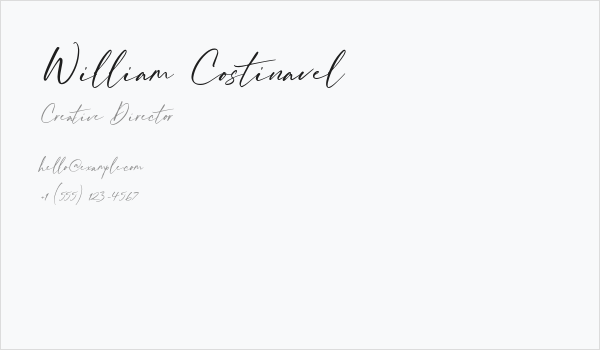 William Costinavel Business Card