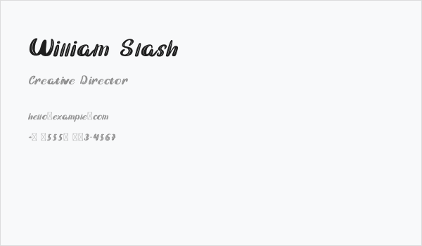 William Slash Business Card