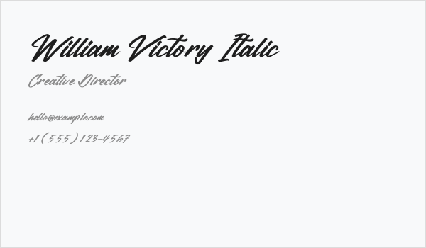 William Victory Italic Business Card