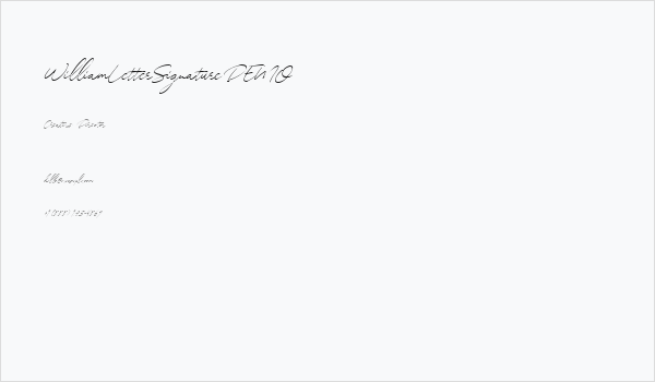 WilliamLetterSignatureDEMO Business Card