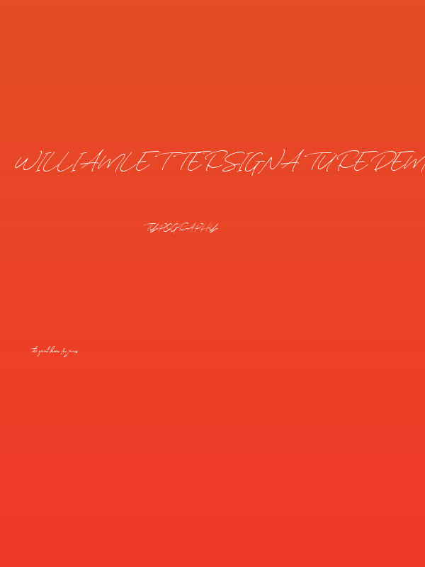 WilliamLetterSignatureDEMO Poster