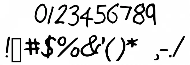 WilliamsHandNeat Font OTHER CHARS