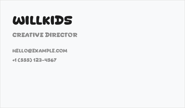 Willkids Business Card