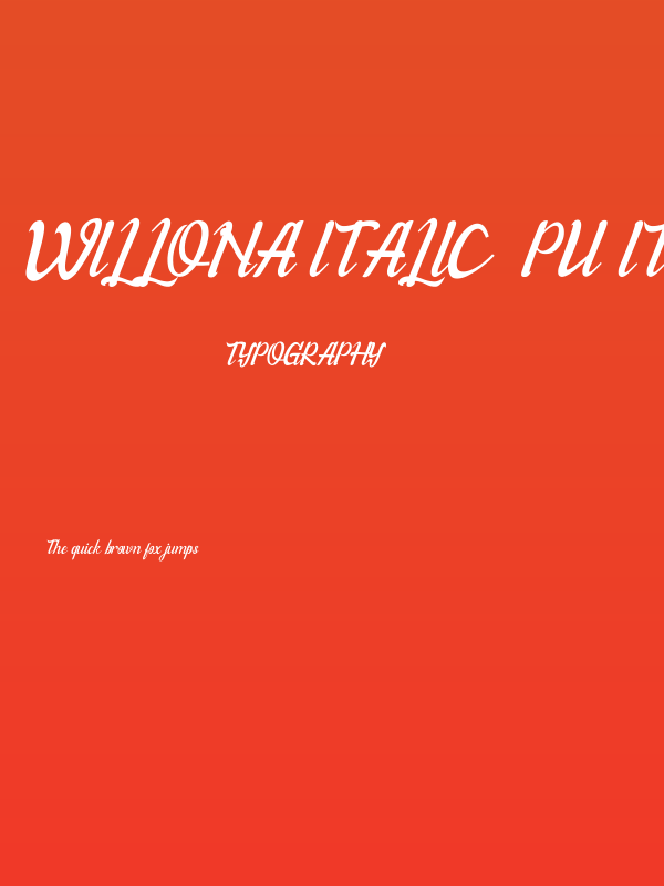 Willona Italic - PU Italic Poster