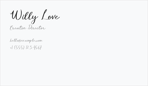 Willy Love Business Card