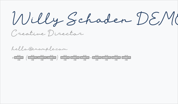 Willy Schaden DEMO Business Card