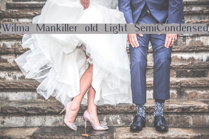 Wilma Mankiller old Light SemiCondensed Font examples