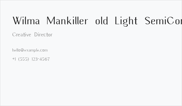 Wilma Mankiller old Light SemiCondensed Business Card