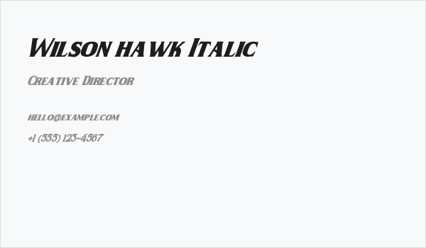Wilson hawk Italic Business Card