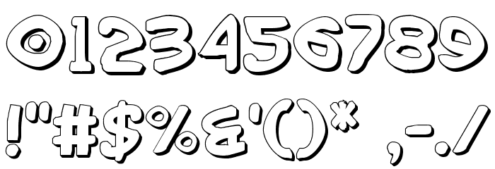 Wimp-Out 3D Font OTHER CHARS