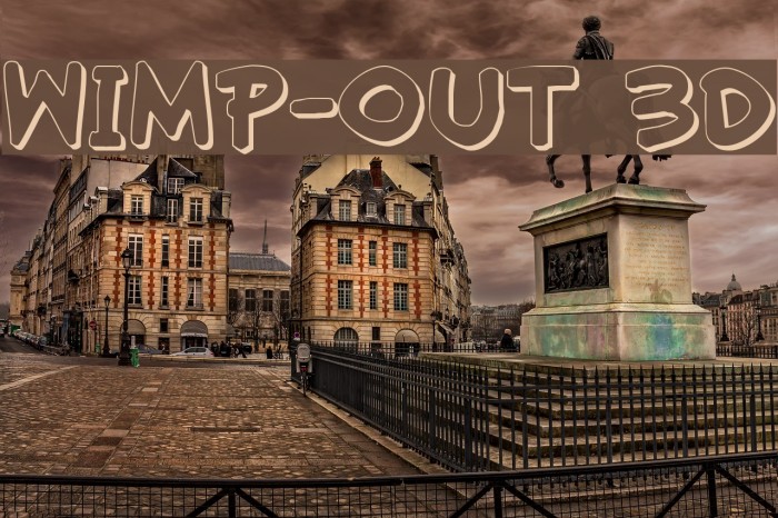 Wimp-Out 3D Font examples