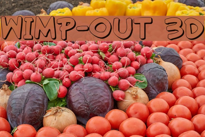 Wimp-Out 3D Font examples
