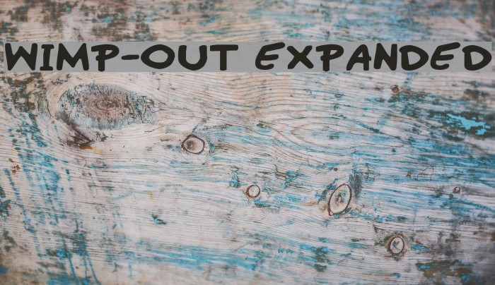 Wimp-Out Expanded Schriftart examples