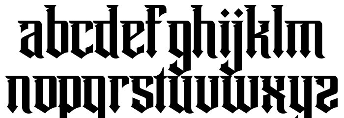 Winchester Free Regular Font LOWERCASE
