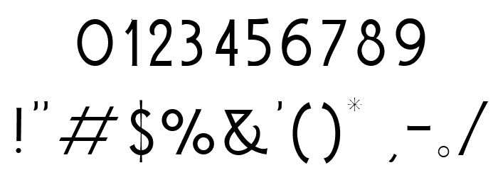 Wincosin Thin Font OTHER CHARS