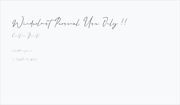 Winderlust Personal Use Only !! Business Card