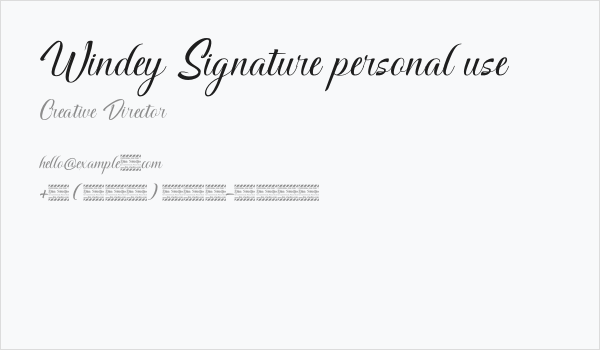 Windey Signature personal use Business Card