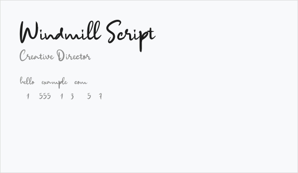 Windmill Script Business Card