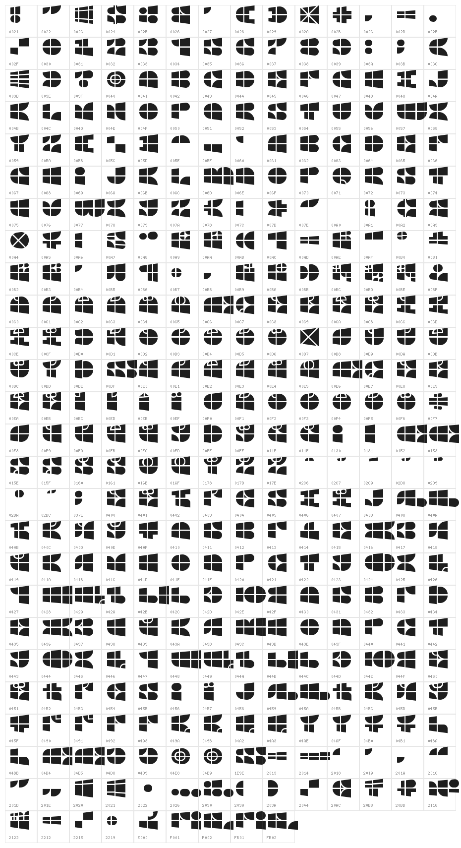 Windows Icon Font Character Map