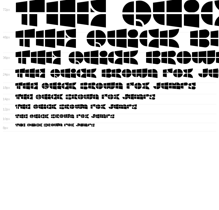 Windows Icon Font Waterfall