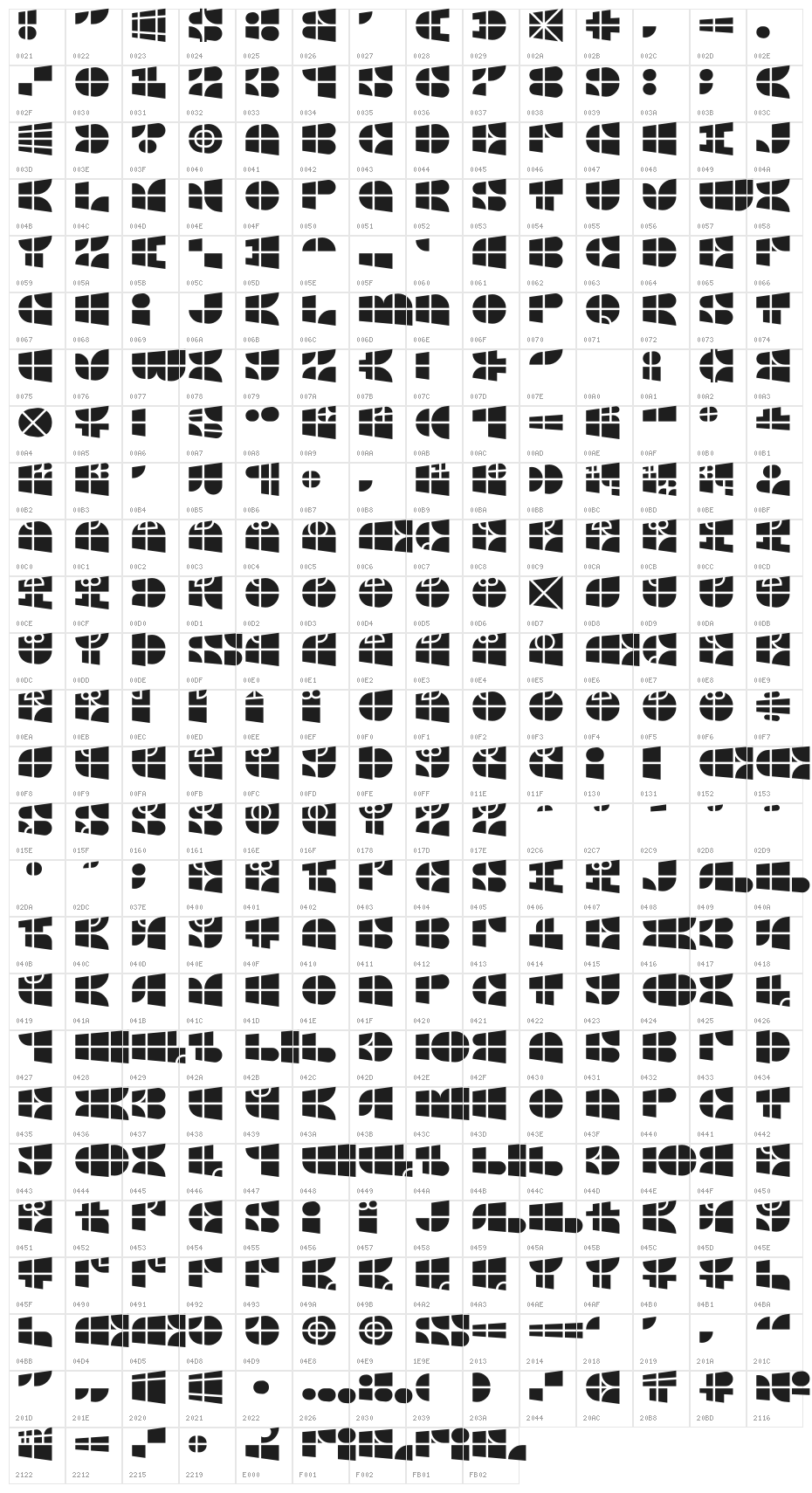 Windowsoft Regular Character Map