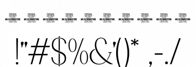 Windstone Serif PERSONAL USE Regular Font OTHER CHARS